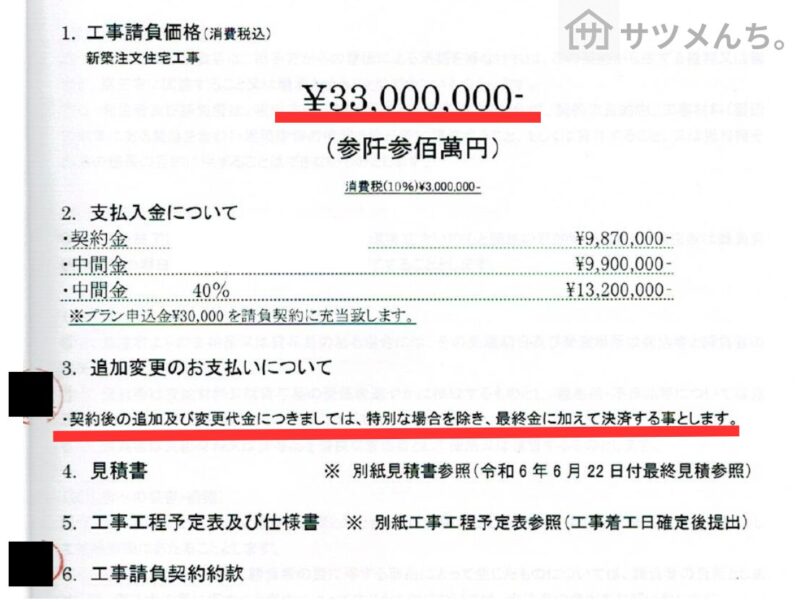 本契約（工事請負契約）書の金額
